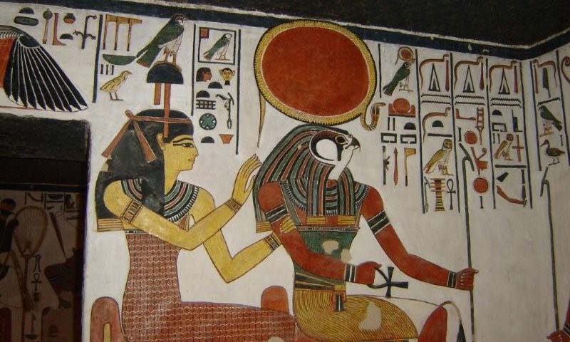 Re-Harachte mit Hathor im Grab der Nefertari