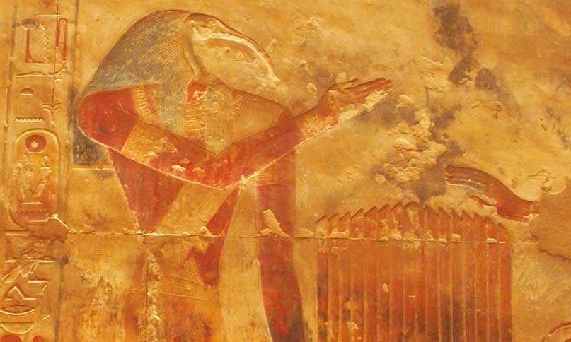 Der ibisköpfige Gott Thot war der Gott der Hieroglyphen und Schreiber