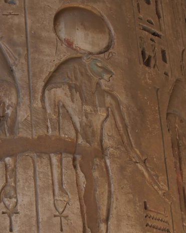 Abbildung der Sachmet im Tempel von Medinet Habu Theben-West Neues Reich, 19. Dynastie